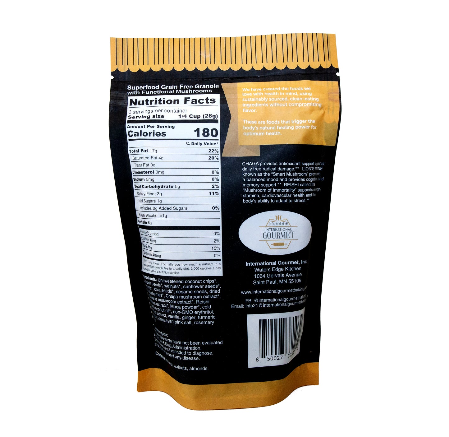 Superfood Grain Free Granola with Functional Mushrooms